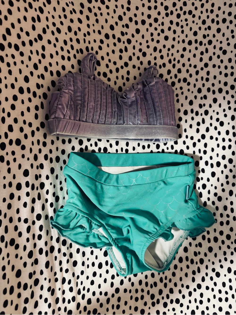 Posh Peanut Ariel Bikini Purple Bikini Top with Teal Swim Bottoms